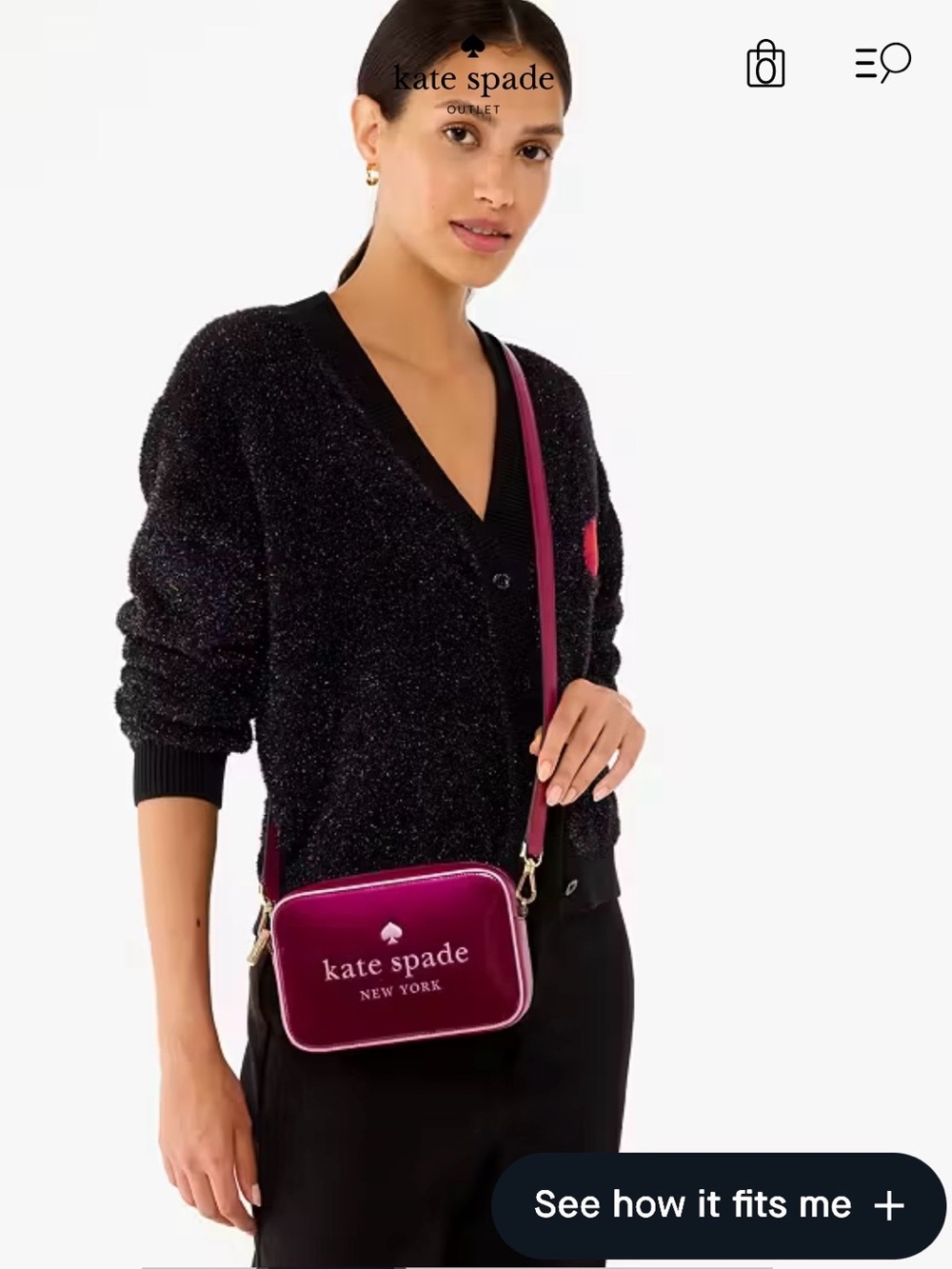 Authentic NWT Kate Spade Oh Snap Mini Camera Bag in Dark Raspberry Patent Leathe